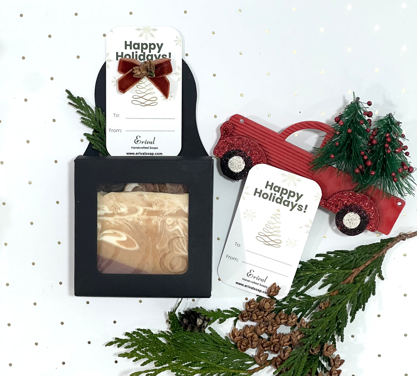 Mini box Orange Spice + tag Happy Holiday