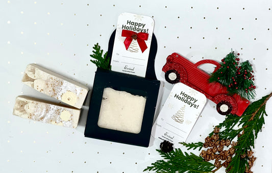 Mini box Frosted Salt Soap + tag Happy Holiday