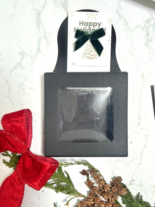 Caja Negra (vacia) + tag Happy Holiday